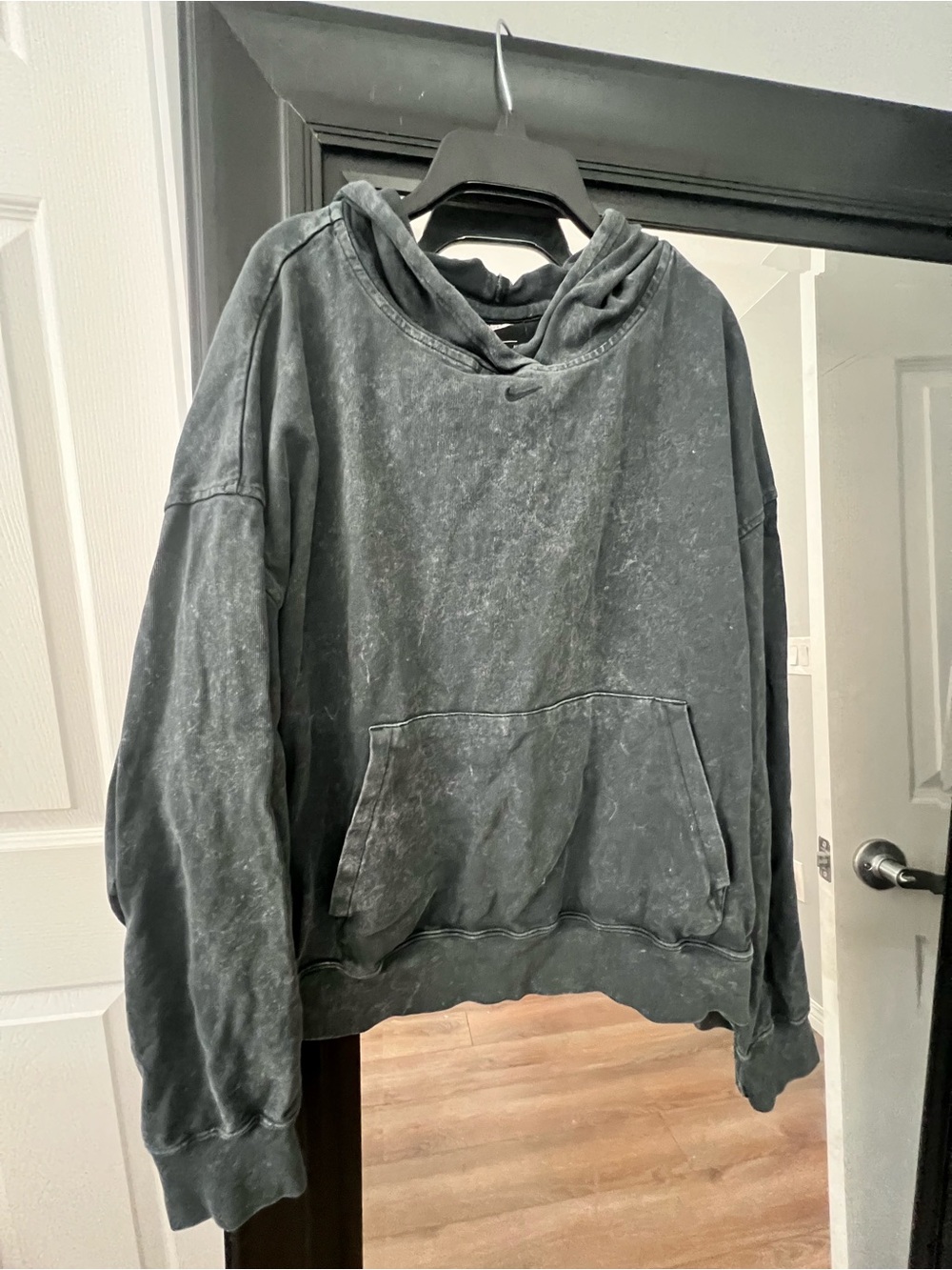 Nike Washed Black Hooded Pullover Sweatshirt